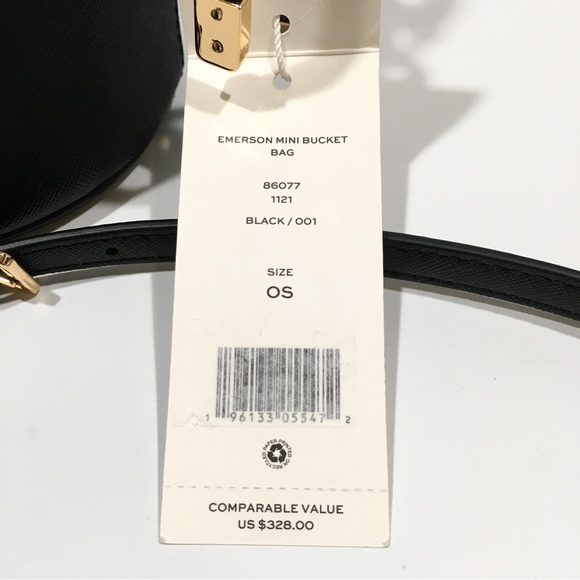 Tory Burch Emerson Mini Bucket Bag / Crossbody -Black -NWT - Picture 12 of 13